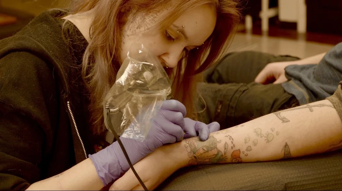 Melody tattooing at Rabbit's Paw Tattoo